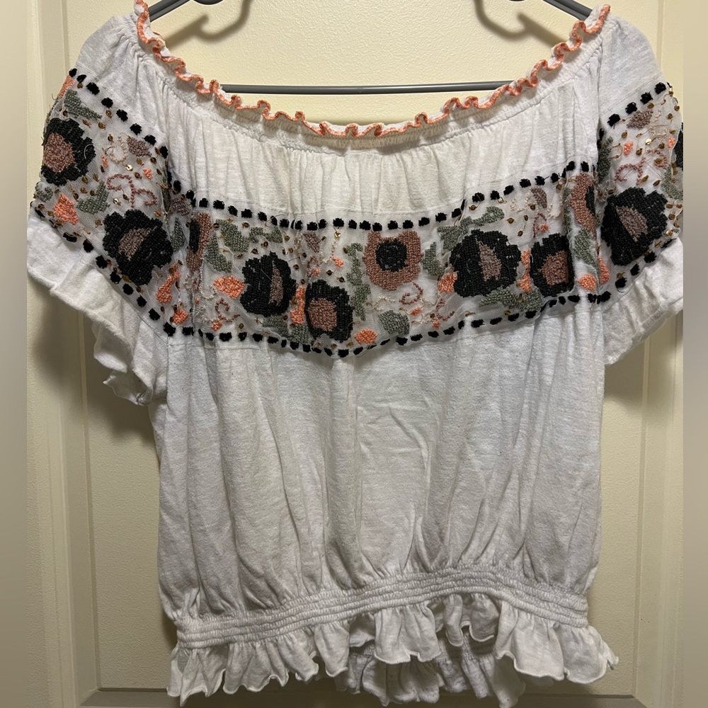 Free People Sienna Off the Shoulder Top Size S - Picture 4 of 5